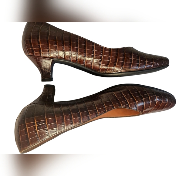 Beautifeel Brown Croc-Embossed Women's Shoes Size EU-38 US-7.5 OR 8.5 - Picture 4 of 8